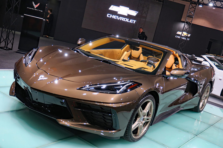 2020年の東京オートサロンで日本初披露された新型「シボレー・コルベット」。