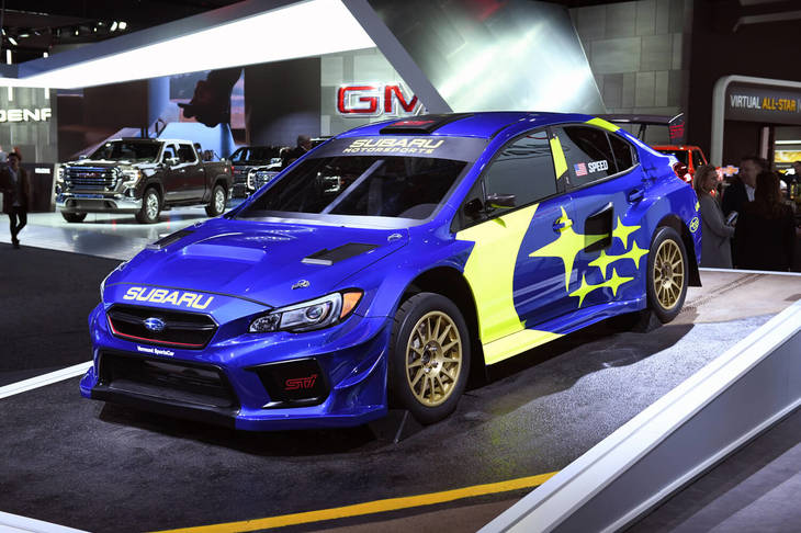「スバルWRX STI」のモータースポーツ車両。
