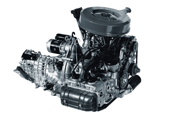 「EA52」型水平対向エンジン。