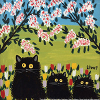 “Three Black Cats” by Maud Lewis. Courtesy of the Art Gallery of Nova Scotia, all rights reserved.