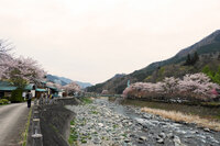 バイク乗りに人気の「道の駅 どうし」より、道志川を眺める。