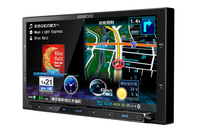 2DINサイズの「MDV-Z701」。画面は「HOME」ボタンを押すと表示されるもの。各機能は指を横スライドさせてメニュー画面を引っ張りだす。