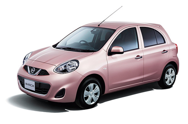 新色の「ナデシコピンク」をまとう「日産マーチ G」