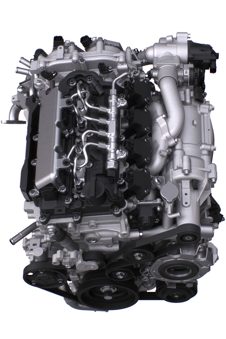 「SKYACTIV-X」には24Vのマイルドハイブリッド機構が組み合わされる予定だ。