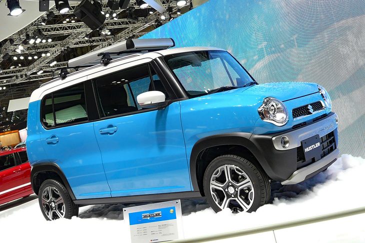 2013年の東京モーターショーにてお披露目された現行型「ハスラー」。