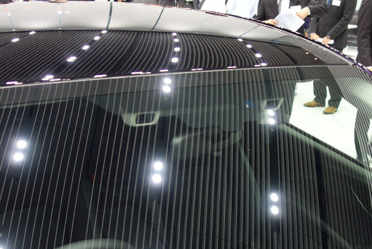 全車に標準装備される「アイサイト（ver.3）」システムのステレオカメラ。