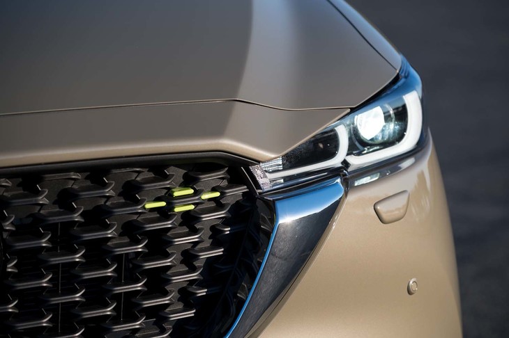 フロントグリルにもライムグリーンの装飾が施される。なお、ヘッドランプやグリルはマイナーチェンジで新デザインとなった。