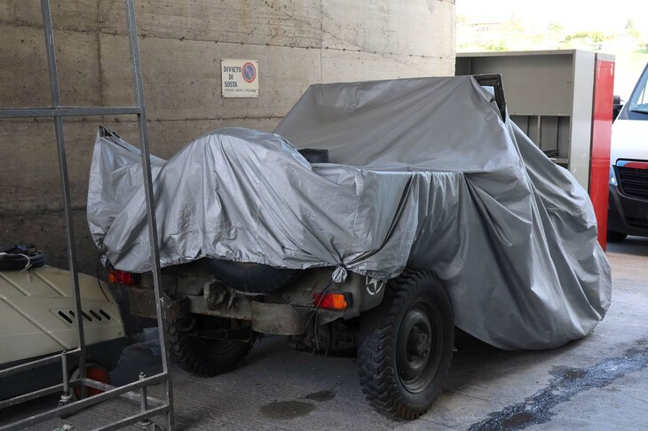 四駆をこよなく愛するニコロ氏にとって、スバルとは別のお宝である「ウィリス・ジープ」も、積載車でちゃんと連れてきてもらっていた。