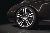 「911ブラックエディション」に装備される、19インチ「911ターボIIホイール」。