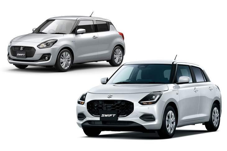 イメージが大きく異なる新旧「スイフト」だが、実は内部の設計は共通している。同一の車両骨格をもとに新しいスタイリングを仕立てたスズキのデザイナーは、さぞ苦労したことだろう。