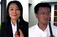 
	左から、マツダ広報の半田真弓さん、春木健氏。
	 