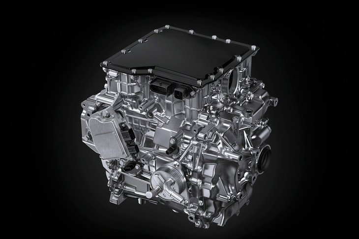 「RZ」のフロントに搭載されるインバーターとモーター。