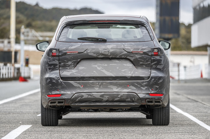 カムフラージュされているのでわかりづらいが、発表済みの欧州仕様車では、横長のリアコンビランプデザインやスクエア型で4本出しのテールパイプフィニッシャーの採用が確認できる。