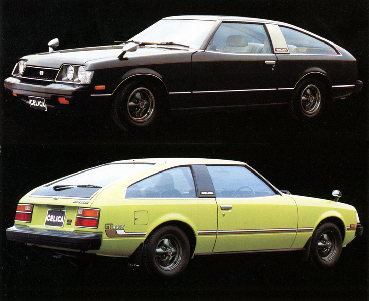 2代目「トヨタ・セリカ リフトバック」。空力の追求から生まれたエアロダイナミックラインは、1980年代の理想のフォルムとうたっていた。