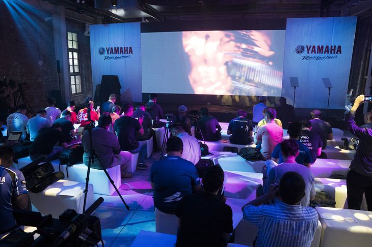 会場に集まった台湾メディア。二輪専門誌のほか、デザイン誌、ライフスタイル誌、ガジェット誌、テレビ局や新聞社など、幅広いジャンルのメディアが集まっており、その注目度の高さがうかがえた。