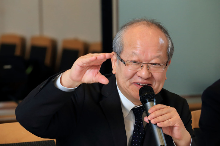 日本グッドイヤーの金原雄次郎社長。グッドイヤーはアメリカのアクロンとヨーロッパのルクセンブルクに開発拠点を持っており、米と欧の商品の中から、日本市場に適したものを持ち寄ることができるという。