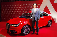 「このクラスでは類を見ないクオリティ」であるとA1を評価する、アウディジャパンの大喜多寛代表取締役社長。2011年は4000台の販売を目標としている。