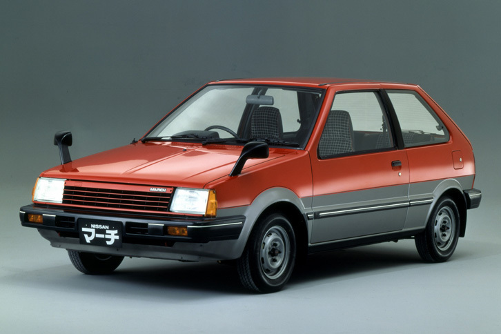 初代「日産マーチ」（1982年）。マーチの名は一般公募で決まった。