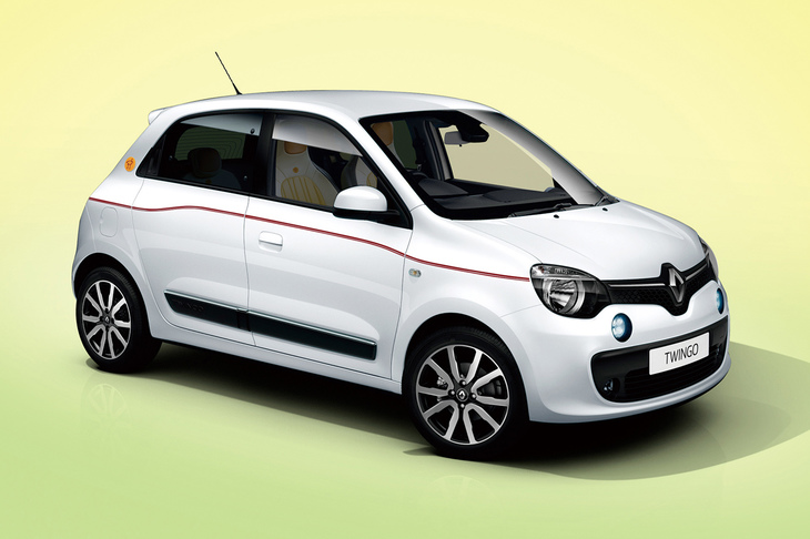 ピエール・エルメ・パリを代表するスイーツ、マカロンをイメージした限定車「ルノー・トゥインゴPHマカロン」。