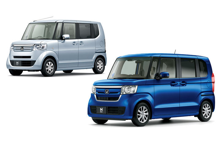 軽トールワゴンの大ヒットモデルとなった「N-BOX」（左が初代、右が2代目）。2代目のデビュー時に、プラットフォームを刷新している。