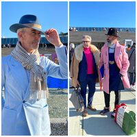 中庭には、今回もインフルエンサーをはじめとするファッショニスタたちが集った。