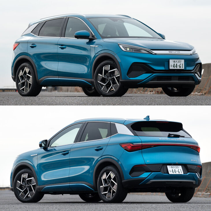 （中国本国では）「ドルフィン」に続いて登場した「ATTO 3」。プロポーションは洗練され、ディテールも大幅にこなれたものとなった。（写真：向後一宏）