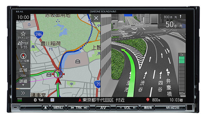 ベースモデルの「NR-MZ200」。ボディーは今回発表された2機種とも7型ディスプレイの2DINサイズのみ。