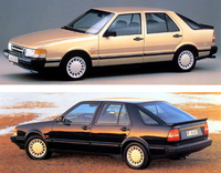 イタリアのランチアやフィアット、アルファ・ロメオと共同で開発された「サーブ9000」。ボディーについてもイタリアのイタルデザインが手がけた。