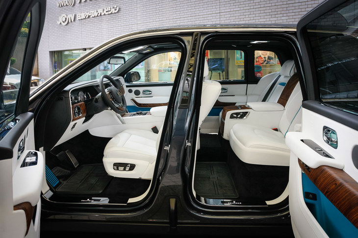 ドアはご覧の通り観音開き。リアシートにはボタンを押し続けていると自動でドアが閉まるスイッチが用意されています。まさに至れり尽くせり。