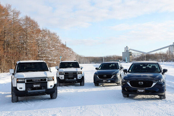 今回の試乗会では、4種類のタイヤを「トヨタ・ランドクルーザー“250”」と「マツダCX-5」に装着。スノーコースとアイスコースで、その走りを確かめることができた。