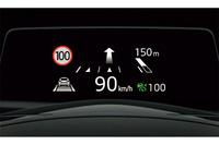 「アクティブ・ドライビング・ディスプレイ」の表示画面上段を走行環境情報、下段を車両情報に分け、視認性を向上させた。