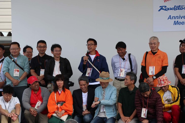 歴代限定車オーナーの中には、なぜか現役ロードスター開発チームの山口宗則さんの姿が……。今回の限定車展示に協力し、愛車のNDを提供していた。その愛車については、下記でご紹介を。