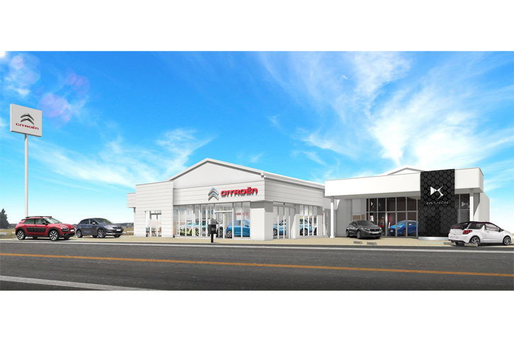 2017年6月にオープンしたDSオートモビル正規販売店「DS SALON 彦根」。