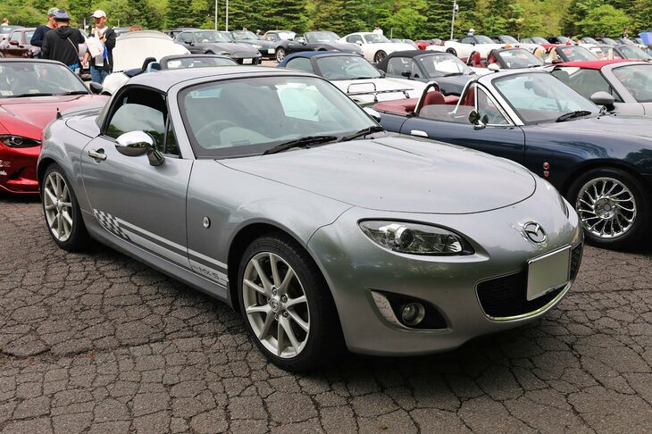 3代目となる「NC」型は、全体の9.5％にあたる105台。歴代モデルでは最も数が少ないが、もともと販売台数が少なかった世代だけに、今後はよりレアな存在となりそう。ただ前回の参加台数は93台だったので、12台も増えた計算となる。