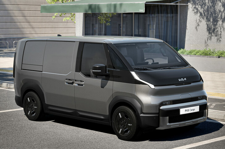 ヒョンデが発表した、キアブランドの電動ワンボックス「PV5」。日本向けの公式サイトもオープンしており、2026年春の発売が予告されている。