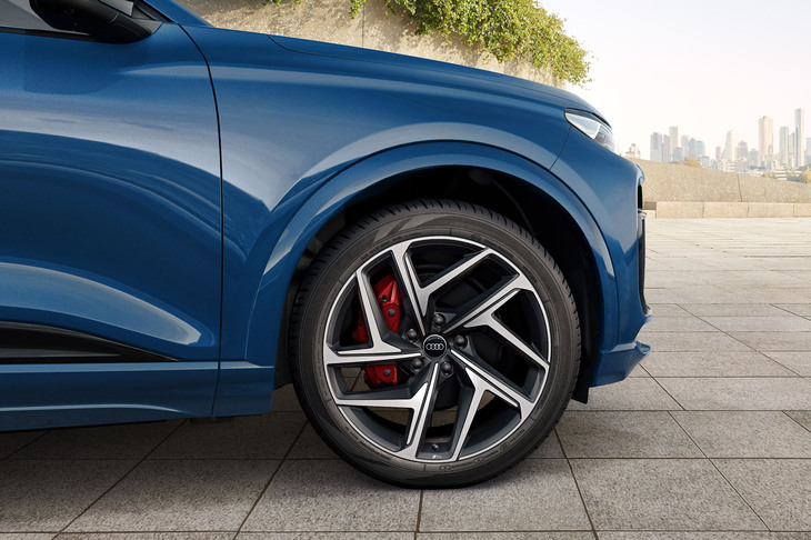 「Q6スポーツバックe-tronエディションワン ブルー」に採用される10本スポークデザインの「Audi Sport製21インチホイール」。同モデルは20台の限定販売で、価格は1292万円。