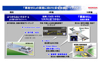 「事故ゼロ」に向けて、ホンダはさまざまな安全装備を実用化していく予定だ。