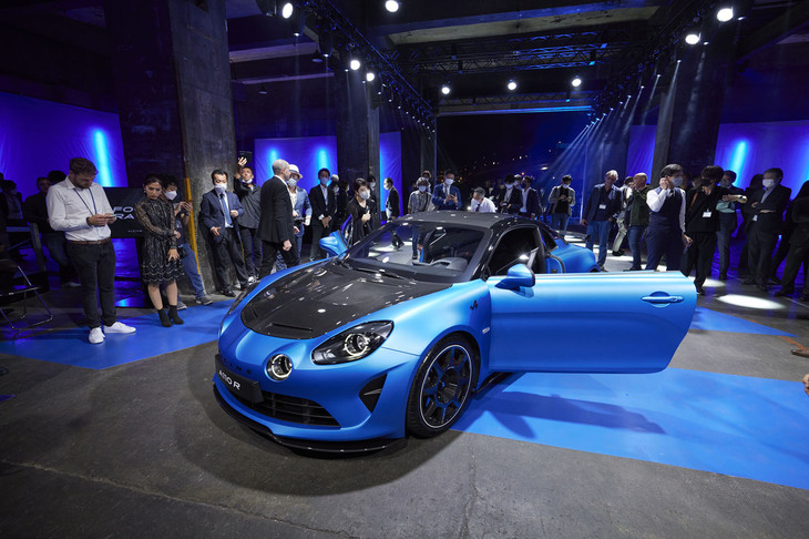 「A110 R」発表会場の様子。