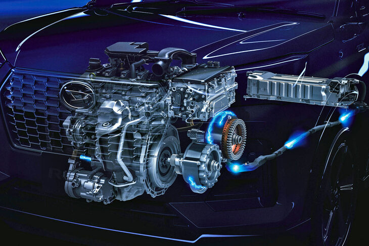 ダイハツは「e-SMART HYBRID」を小型でコストに優れるシリーズ式ハイブリッドとしつつ、さらにコンパクト化と低コスト化を突き詰めている。