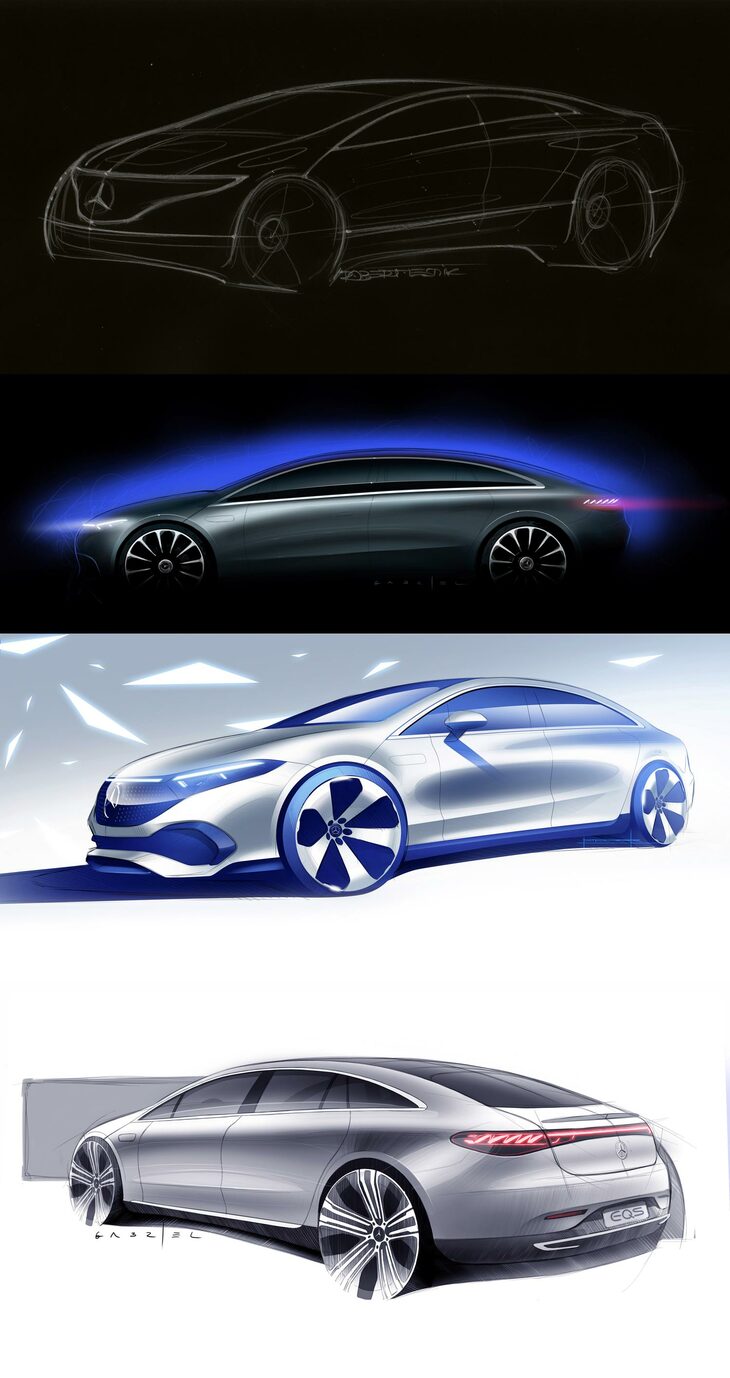 「EQS」のデザインスケッチ。