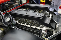 「フェラーリ365GT/4 BB」のエンジンルーム。エンジンはいったん組み上げられたものの、パフォーマンスに納得がいかないビルダーによってイベント直前に組み直されたという。