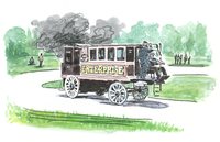 
	ウォルター・ハンコックが開発したエンタープライズ号。蒸気自動車の黎明期には世界をリードしたイギリスだが、赤旗法の影響もあり、その後の自動車開発ではドイツ、フランスに後れを取ることになる。
	