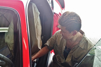 尾上サービスの酒井メカ。