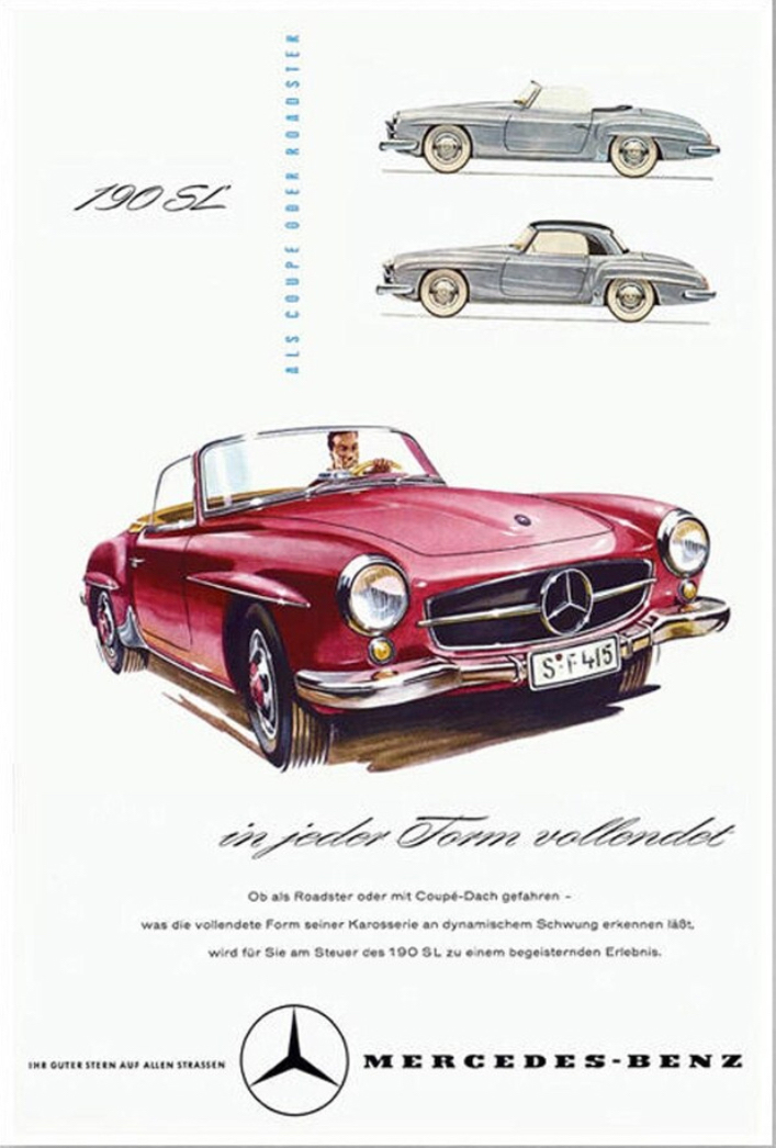 「メルセデス・ベンツ190SL」のポスター（1956年）。
