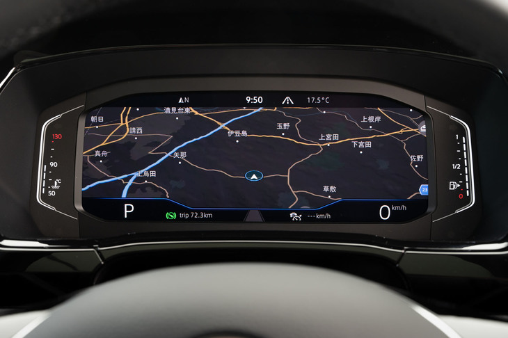 デジタルメータークラスター「Digital Cockpit Pro」の採用も、今回の改良のトピック。エントリーグレードの「TSIトレンドライン」を除き、全車に装備される。