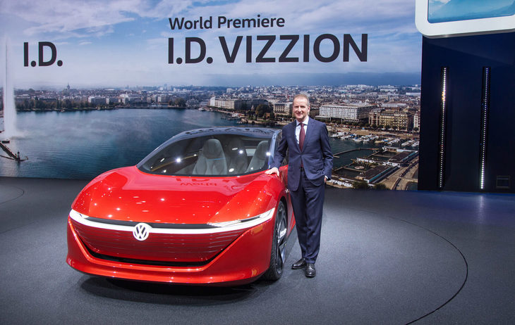 フォルクスワーゲンI.D. VIZZION（プレスカンファレンスの様子）