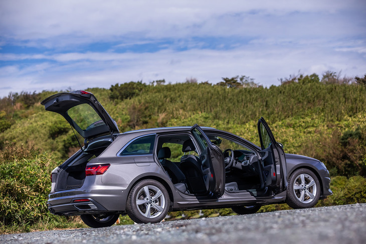 「A4アバント35 TFSIアドバンスト」のボディーサイズは全長×全幅×全高＝4760×1845×1435mm、ホイールベースは2825mm。車重は1570kgと発表されている。