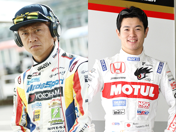 レーシングドライバーの脇阪寿一選手（写真左）と山本尚貴選手。