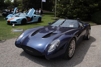 「モストロB.ザガートPowered byマセラティ」（2022年）。2015年に同じヴィラ・デステで公開された流麗なクーペ版を基本にしているが、ルーフを取り去ることで躍動感がさらに増加している。