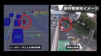 IHIは名古屋高速道路と共同で、三次元レーザーレーダーを用いた逆走・誤進入検知警告システムの実証実験を名古屋高速道路の高針出入口で行っている。高速道路出口を逆走する車両や、歩行者・自転車・125cc以下の自動二輪車などが通行を認められていない高速道路に誤って進入してしまうケースに対して検知・警告する。（写真：IHI）
